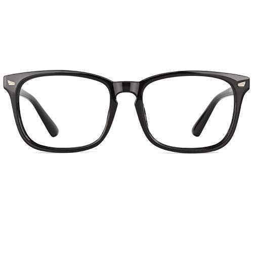 GQUEEN Fashion Glasses Non Prescription Fake Glasses for Women Men Clear Lens Square Shiny Black, 201582 - Image 1