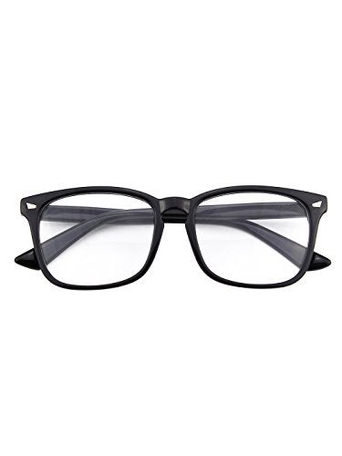 GQUEEN Fashion Glasses Non Prescription Fake Glasses for Women Men Clear Lens Square Shiny Black, 201582 - Image 5