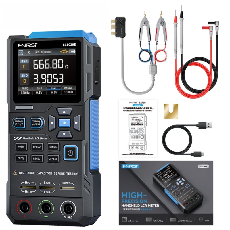FNIRSI LC1020E High Precision Digital Bridge LCR ESR Tester Resistance Capacitance Inductance Electronic Component Measurement - Image 1