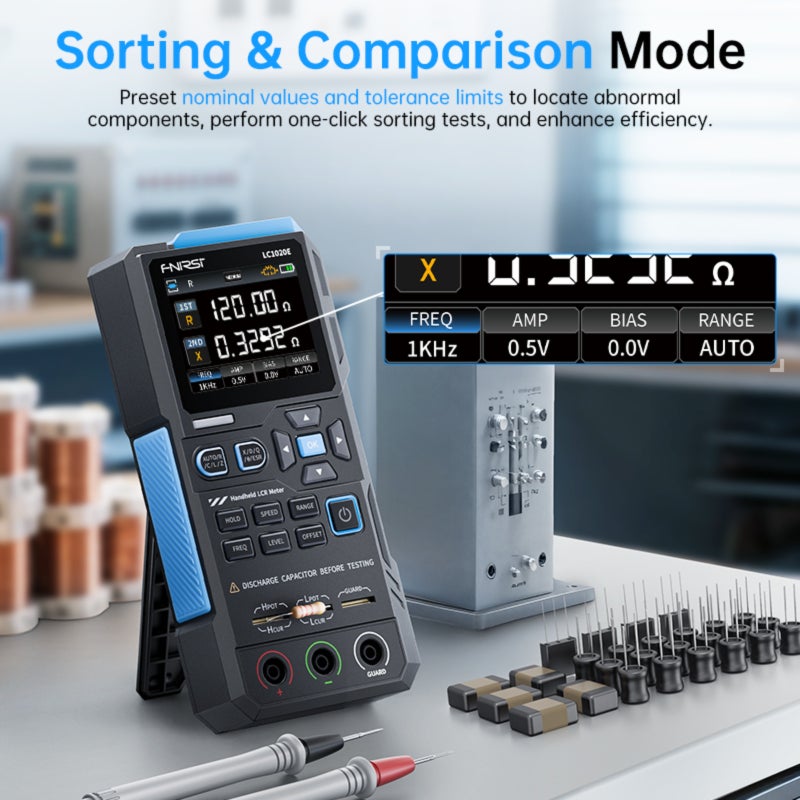 FNIRSI LC1020E High Precision Digital Bridge LCR ESR Tester Resistance Capacitance Inductance Electronic Component Measurement - Image 5