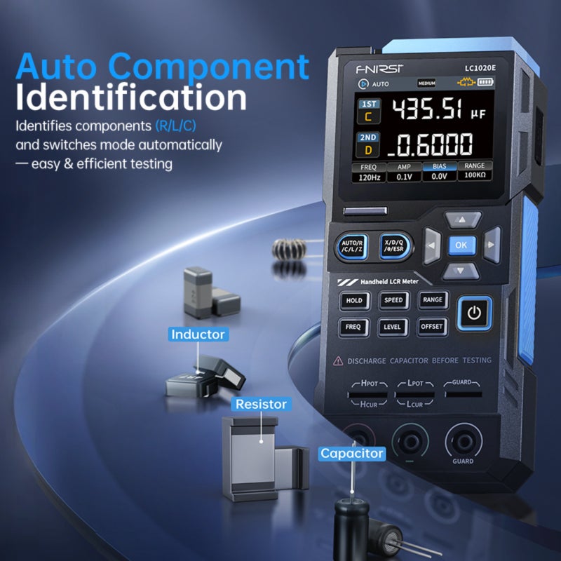 FNIRSI LC1020E High Precision Digital Bridge LCR ESR Tester Resistance Capacitance Inductance Electronic Component Measurement - Image 3