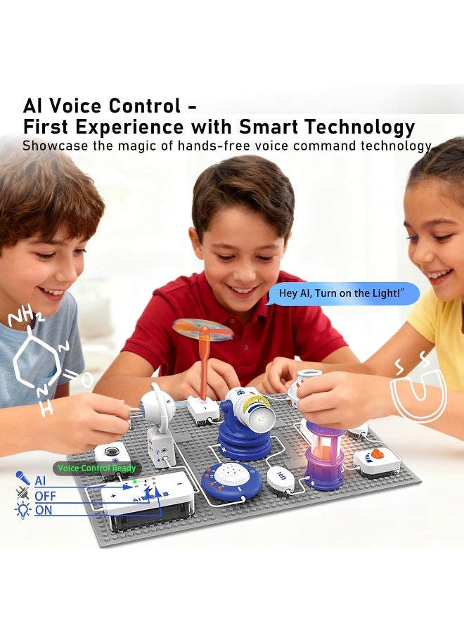 Engineer's Electronic Science Kit for Kids, 300+ Experiments with AI Smart Sound Control, STEM Educational Toys for Boys & Girls Ages 6-12, Creative Circuit Building Projects - Ideal Gift for Eid. - Image 2