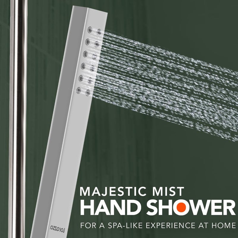 Lorazzo Majestic Mist Hand Shower for bathroom (Head only) | Anti-Clog Silicone Nozzles| Compatible with all 1/2 inch hose pipes | 1-year limited warranty - Image 2