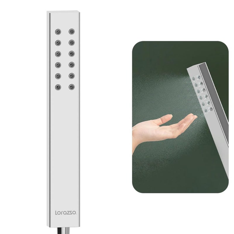 Lorazzo Majestic Mist Hand Shower for bathroom (Head only) | Anti-Clog Silicone Nozzles| Compatible with all 1/2 inch hose pipes | 1-year limited warranty - Image 1