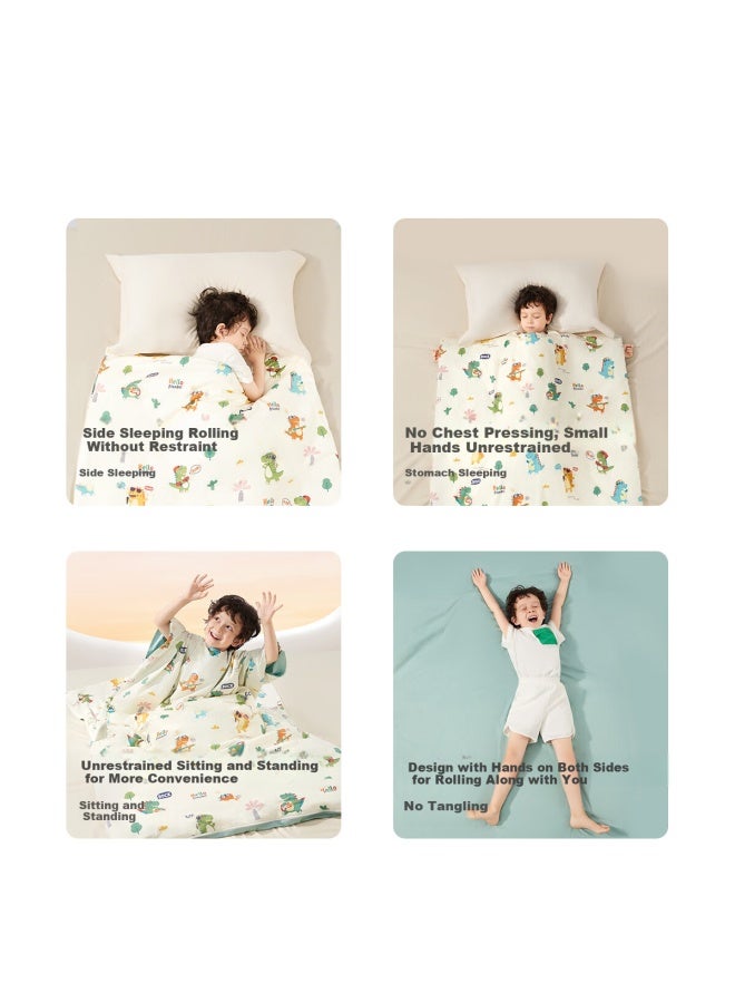 Aibedila Children's Anti-kick Blanket, Autumn And Winter Constant Temperature Warm Sleeping Bag, Pillow Set, Silk Quilt, L Size Castle Desig - Image 2