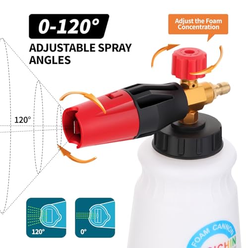 DUSICHIN DUS-018 Foam Cannon Lance Pressure Washer Nozzle Tip Spray Gun 3000 PSI Jet Wash Car Detailing - Image 3