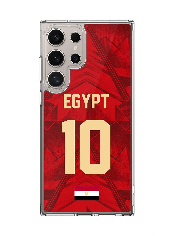 Stylizedd Classic Clear Case for Samsung Galaxy S23 Ultra , Hybrid Soft Case Flexible Edges Anti Drop TPU PC Gel Thin Transparent Cover [ Designed for Samsung Galaxy S23 Ultra ] - Football Team Egypt 
