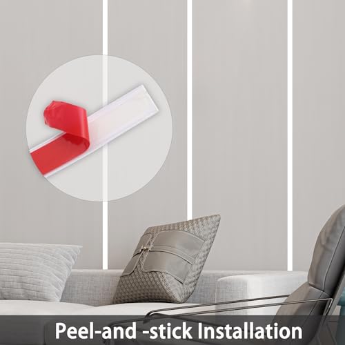 Coengwui Peel and Stick Wall Trim, Flexible Mirror Edging, Finish Molding for Ceiling Floor Tile Edge Furniture and Home Decoration (Matte White, 196.8" x 0.4") - Image 2