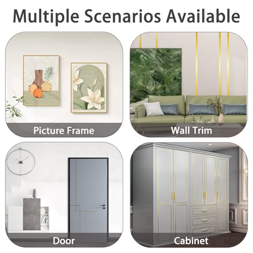 Coengwui Peel and Stick Wall Trim, Flexible Mirror Edging, Finish Molding for Ceiling Floor Tile Edge Furniture and Home Decoration (Matte White, 196.8" x 0.4") - Image 5