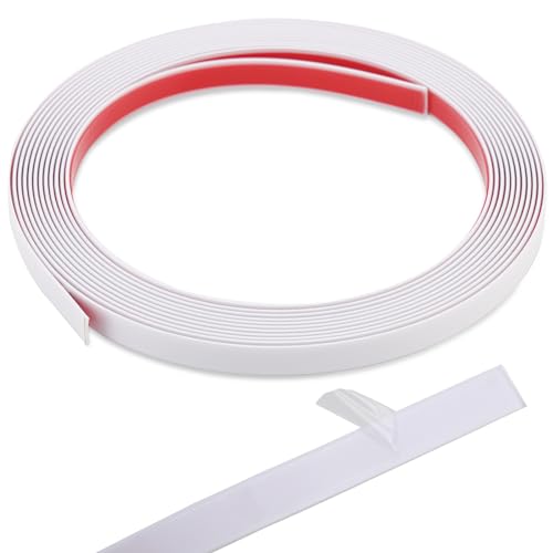 Coengwui Peel and Stick Wall Trim, Flexible Mirror Edging, Finish Molding for Ceiling Floor Tile Edge Furniture and Home Decoration (Matte White, 196.8" x 0.4") - Image 1