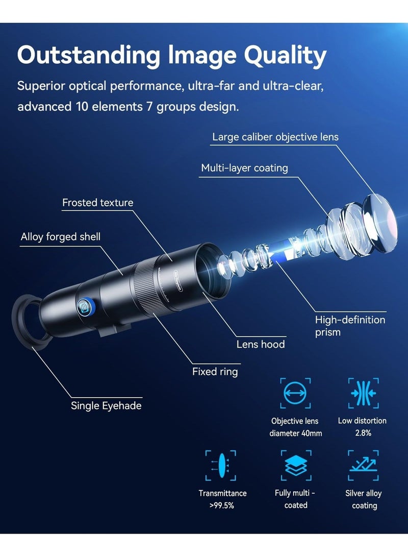 APEXEL High Power 30x HD Telephoto Lens for iPhone/Samsung/Android | Zoom Camera Lens for Outdoor Photography with Universal Smartphone Clip & Tripod Mount - Image 3
