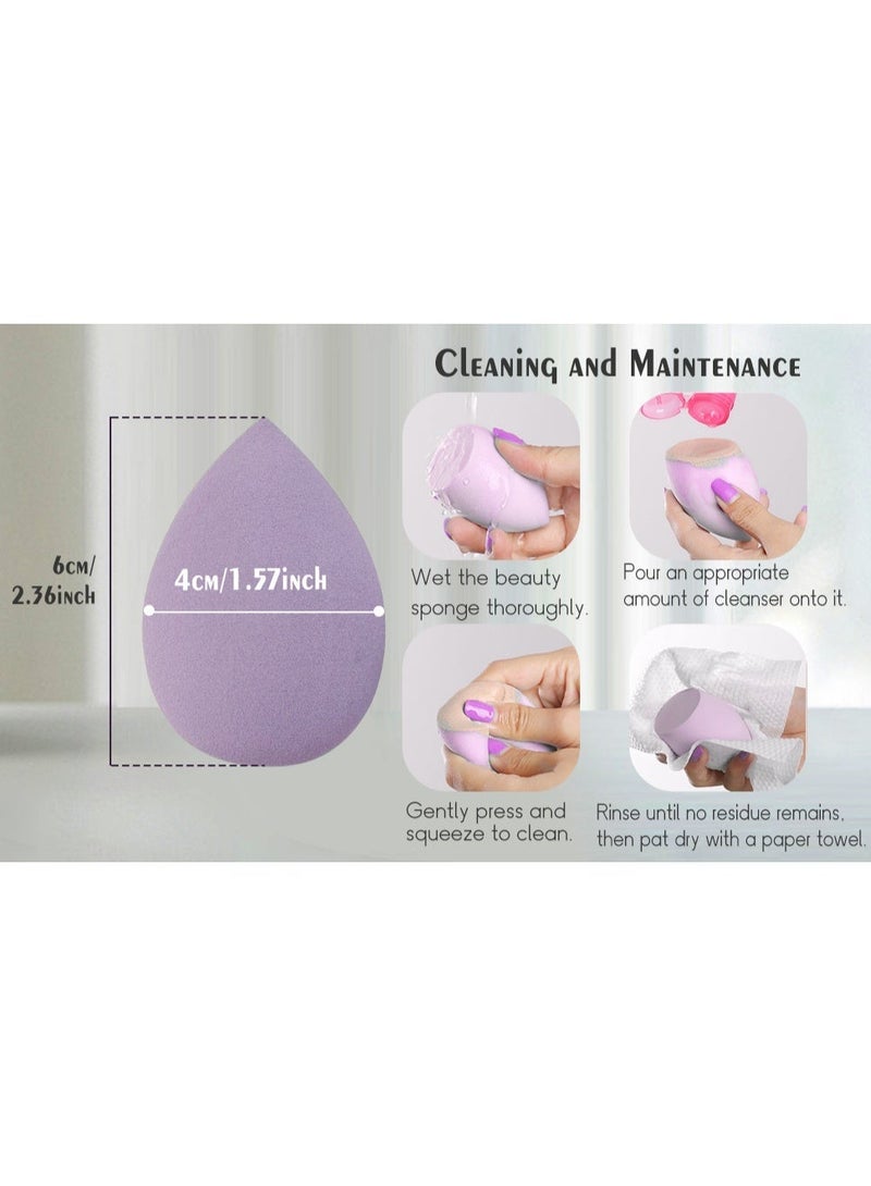 6 Pcs Heart-shaped Makeup Sponge Set,Latex Free Flawless Soft Setting Face Puffs,Multicolor Beauty Sponge Blender Cosmetic Applicator for Powder,Liquid,Facial Makeup Tools - Image 3