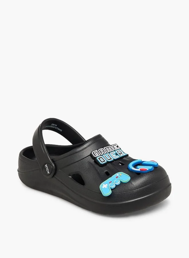 Aqua Boys Gaming Jibbitz Embellished Clogs