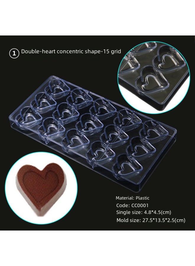 Creative Star Chocolate Mold Water Drop Heart-shaped Strawberry Hard Mold Chocolate Lotus Mold Baking Mold-Color:CC0037 Diamond  - Image 3