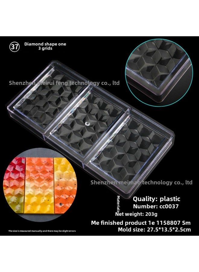 Creative Star Chocolate Mold Water Drop Heart-shaped Strawberry Hard Mold Chocolate Lotus Mold Baking Mold-Color:CC0037 Diamond  - Image 1