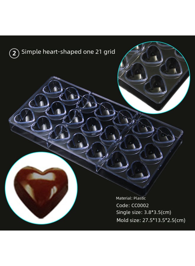 Creative Star Chocolate Mold Water Drop Heart-shaped Strawberry Hard Mold Chocolate Lotus Mold Baking Mold-Color:CC0037 Diamond  - Image 4