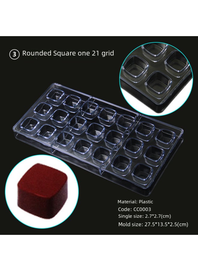 Creative Star Chocolate Mold Water Drop Heart-shaped Strawberry Hard Mold Chocolate Lotus Mold Baking Mold-Color:CC0037 Diamond  - Image 5