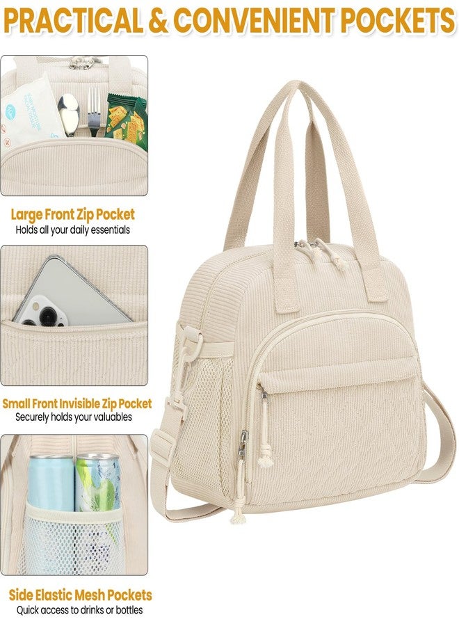 ELONGRIVER Insulated Lunch Bag for Women, Kids Girls, Beige - Image 5