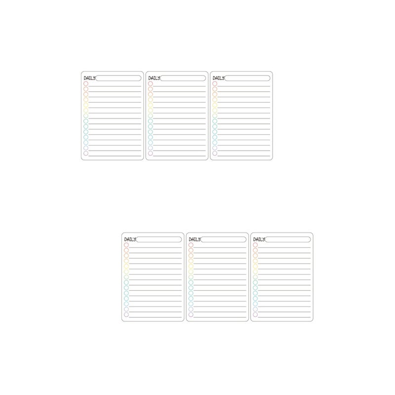 6 Pcs Daily Schedule Planner Erasable White Board List Planning Whiteboard Transparent Plan Board - Image 1
