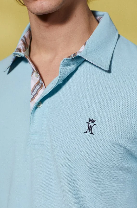 Vicomte A. Petersham Sky Blue Polo 100% Pima Cotton