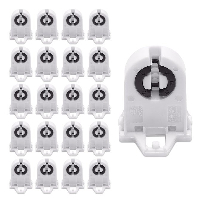SCREW TYPE T8 LAMP HOLDER 20PACK UL NONSHUNTED LIGHT SOCKET FOR LED FLUORESCENT TUBE REPLACEMENTS