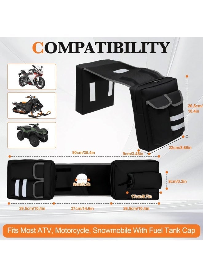 Soofam ATV Saddle Bag,Water-Resistant Hunting Tank Pack for All-Terrain Vehicles, Compatible with Most ATVs, Snowmobiles, Motorcycles & Bicycles (Black) - Image 2