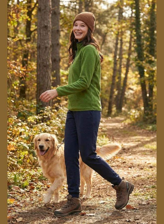 ليلا جاكيت نسائي من الصوف الناعم والمريح بقصة ضيقة وسحاب نصفي مقاوم للتكوير