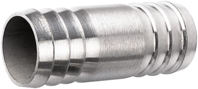 Pysrych Stainless Steel 304 Hose Barb Fitting Union 1" Barbed x 1" Barbed Splicer Mender Coupler with Hose Clamp (Pack of 2) - Image 3
