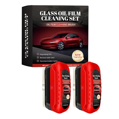 veook Automotive Oil Film Cleaning BrushReusable Car Clear Vision Glass Cleaner for Car WindowsUpgraded AntiRain Fog Windshield Glass Oil Film RemoverGlass Cleaning Board Improves Visibility2PCS - Image 1