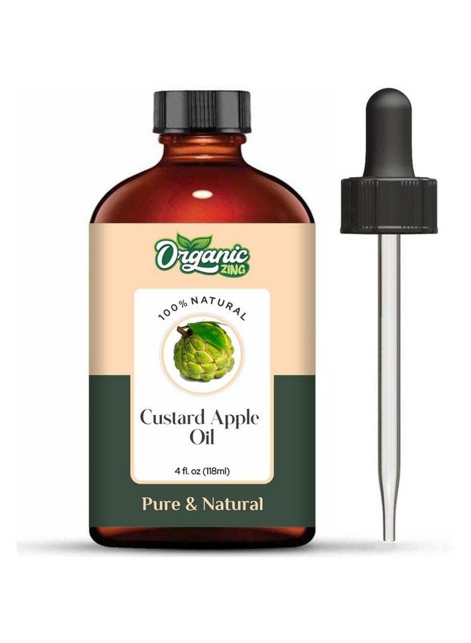 Organic Zing Custard Apple (Annona Reticulata) Oil | Pure & Natural Carrier Oil for Skincare, Hair Care & Massage - 118ml/3.99fl oz - Image 1