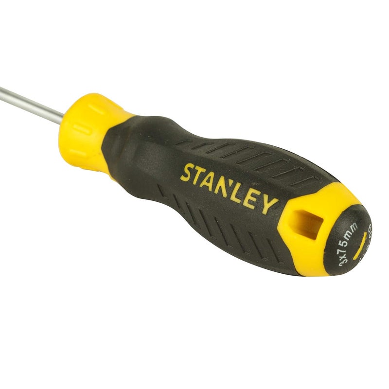 STANLEY STMT60817-8 Cushion Grip Slotted Standard Screwdriver 3 mm x 75 mm Black and Yellow - Image 5