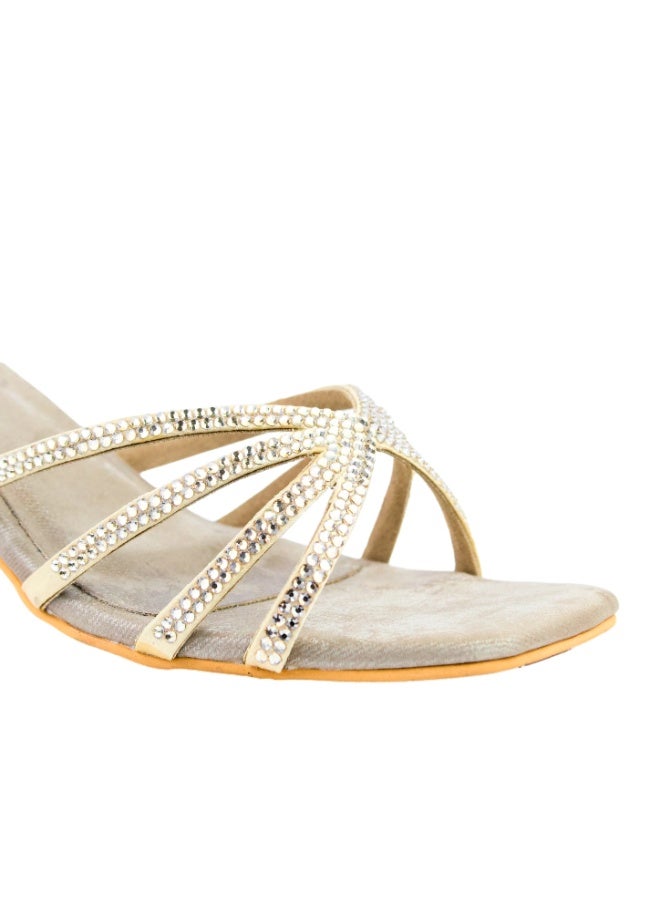 Dollar's Fashion S141H - Women Sandals, Zoya Women Stylish Pencil Heel Sandals, Ideal for Party, Wedding Wear, Festive Celebrations, and Formal Gatherings, Comfortable Fashion Heels for Girls (Beige) - Image 2