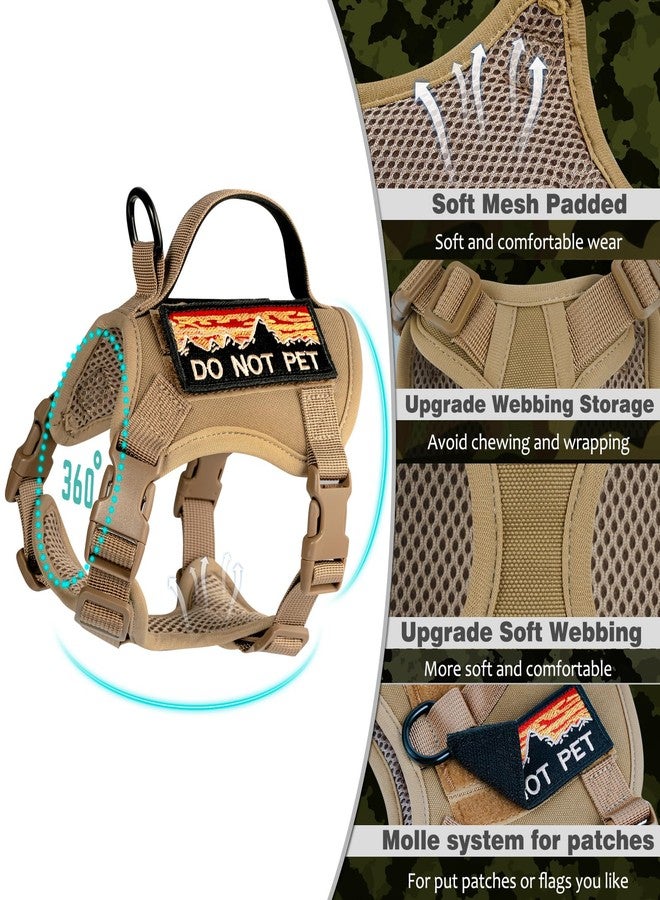 nanappice Tactical Cat Harness and Leash Set for Walking, Adjustable Escape Proof Pet Vest for Large Cat, Easy Control Breathable Vest with Handle，Molle Patches (Khaki+Leash, L) - Image 5