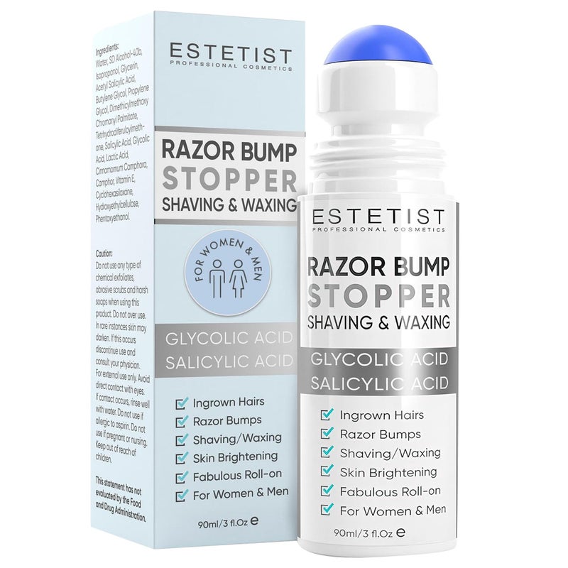ESTETIST Razor Bump Solution Roll-On, Ingrown Hair & Razor Burn Care Serum, After Shave Roller for Bikini Area, Face, Neck, Underarm & Legs, Skin-Soothing Post Shave Care - Image 1