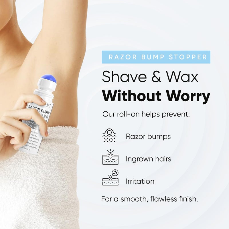 ESTETIST Razor Bump Solution Roll-On, Ingrown Hair & Razor Burn Care Serum, After Shave Roller for Bikini Area, Face, Neck, Underarm & Legs, Skin-Soothing Post Shave Care - Image 2