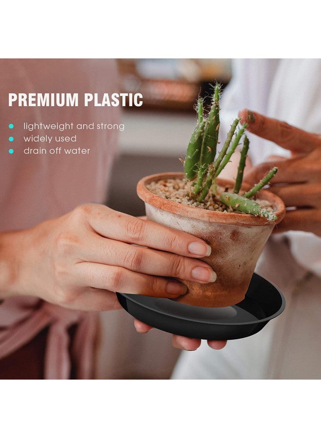 DUNPUTE 6 Pack Plant Saucer 8 10 12 Inch Plastic Plant Tray, Sturdy and Durable Flower Pot Container Accessories Plant Pot Saucers for Indoor and Outdoor (8 10 12 Inch, Black) - Image 4