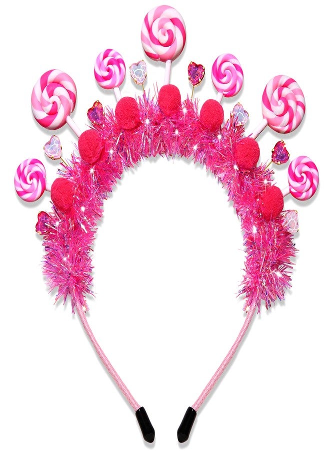 NVENF Candy Headband Costume Accessories Christmas Candy Cane Lollipop Headbands Candy Costume Halloween Holiday Christmas Outfits for Women Birthday Party Favors Gifts (Pattern B) - Image 1