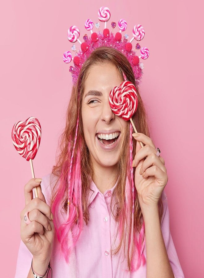 NVENF Candy Headband Costume Accessories Christmas Candy Cane Lollipop Headbands Candy Costume Halloween Holiday Christmas Outfits for Women Birthday Party Favors Gifts (Pattern B) - Image 2