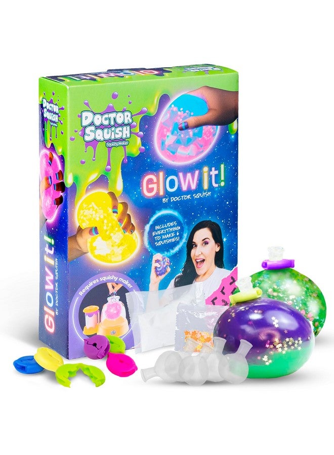 Doctor Squish طقم إعادة تعبئة دكتور سكووش المتوهج في الظلام - مجموعة صنع سكووشي بنفسك - أنشئ سكووشياتك الخاصة مع تأثيرات التوهج النيون - Image 1