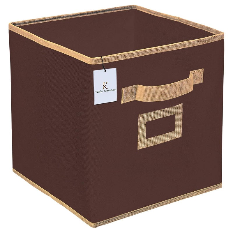 Kuber Industries Kuber Industries Non Woven 2 Pieces Small Foldable Storage Organiser CubesBoxes Coffee Pink CTKTC035170  - Image 5