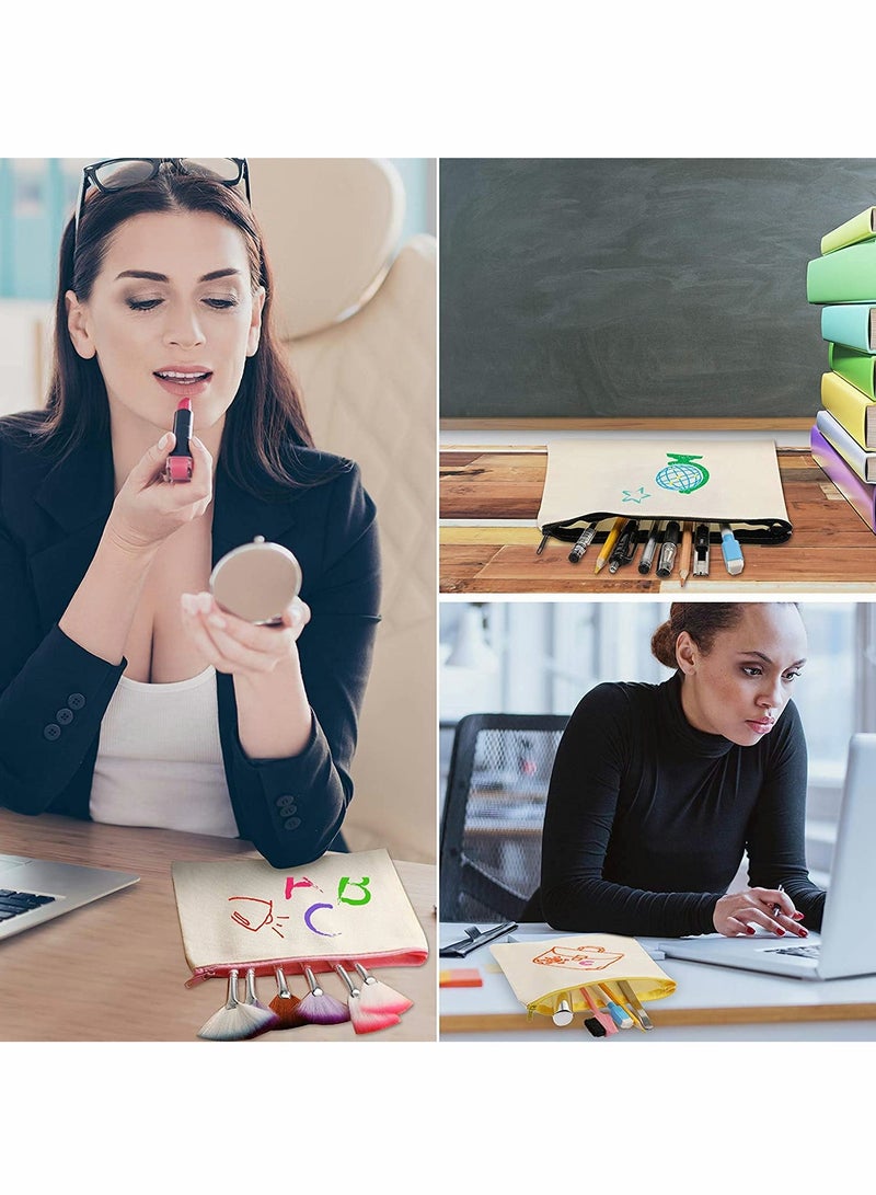 Multi,Purpose Canvas Bag Set, 40Pcs Zipper Pouch for Crafts, Makeup, and Travel Essentials - Image 3