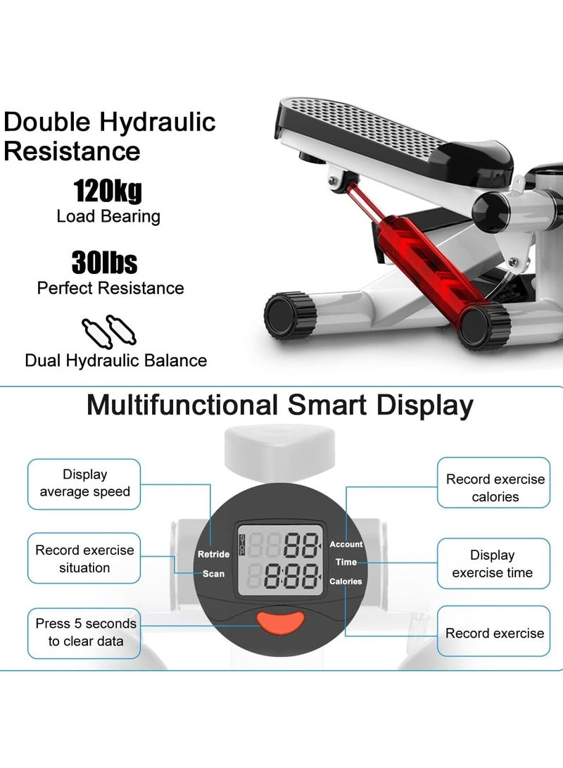 Mini stepping trainer, portable stepping machine with resistance band, exercise machine, adjustable exercise bike stepping machine, Air climbing pedal fitness machine, 120KG capacity LCD display for home office use - Image 4