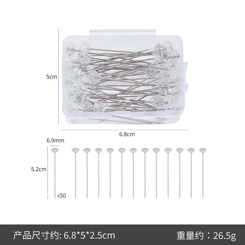 Diamond Positioning Needle, Hand Sewing Patchwork Fixed Pearlescent Needle, Clothing Positioning Needle, Transparent Canned Boxed Needle - Image 1