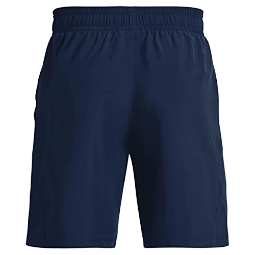 Under Armour Woven Graphic Wordmark Shorts, Academy Blue (408)/White, Medium - Image 5