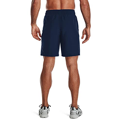 Under Armour Woven Graphic Wordmark Shorts, Academy Blue (408)/White, Medium - Image 3