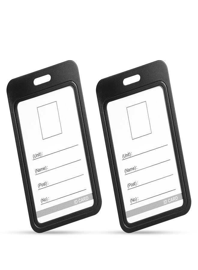LC Plastic ID Card Holder, Double Sides Visible, Waterproof Unisex ID Card Holder Case for Office, School & Colleges, Clamshell PP Card Holder (50, Black, for Vertical Card (54 mm x 86 mm)) - Image 2