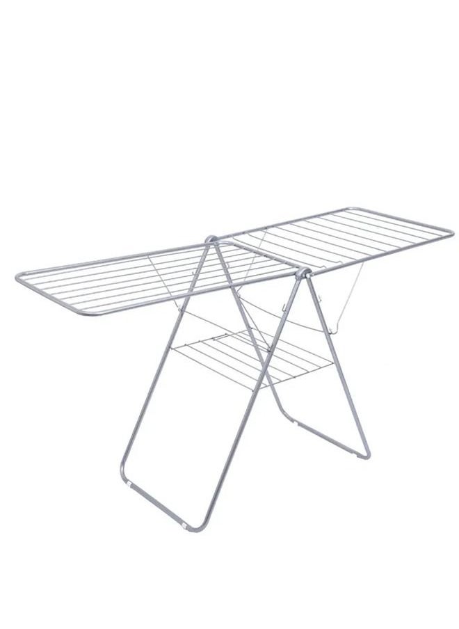 Generic Laundry rack and clothes drying rack, silver galvanized iron, 176 x 60 x 96 cm  - Image 1
