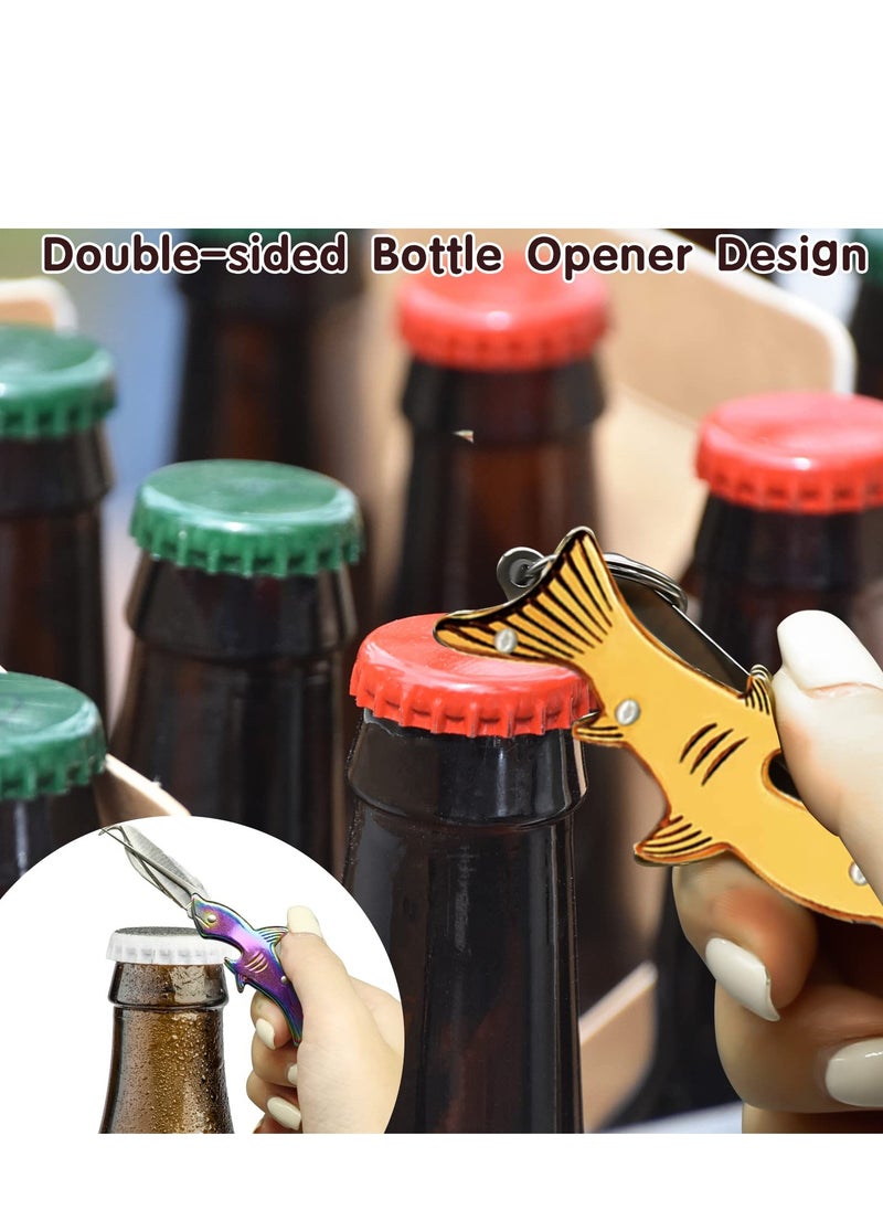 SYOSI - 3 Pcs Portable Toothpick, Metal Pocket Toothpick, Stainless Steel Toothpick, Reusable Toothpick, Keychain Tool with Bottle Opener for Outdoor Picnic Travel(Gold Silver Iridescent) - Image 1