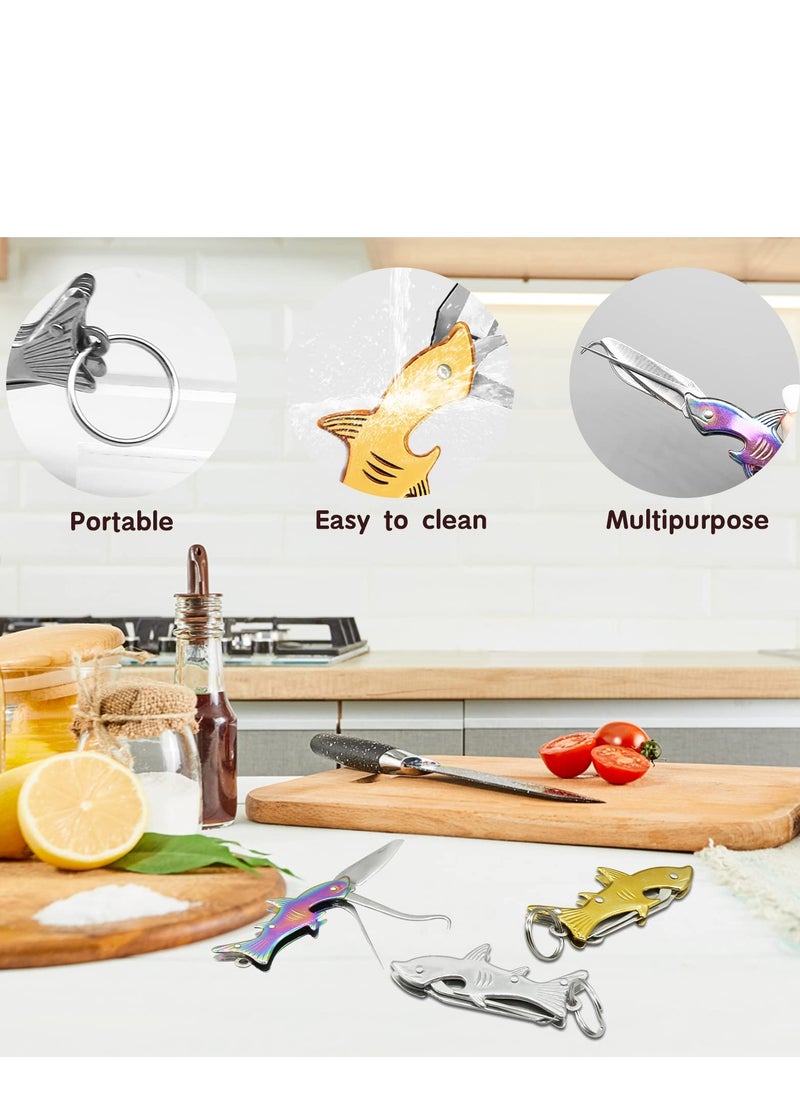 SYOSI - 3 Pcs Portable Toothpick, Metal Pocket Toothpick, Stainless Steel Toothpick, Reusable Toothpick, Keychain Tool with Bottle Opener for Outdoor Picnic Travel(Gold Silver Iridescent) - Image 1