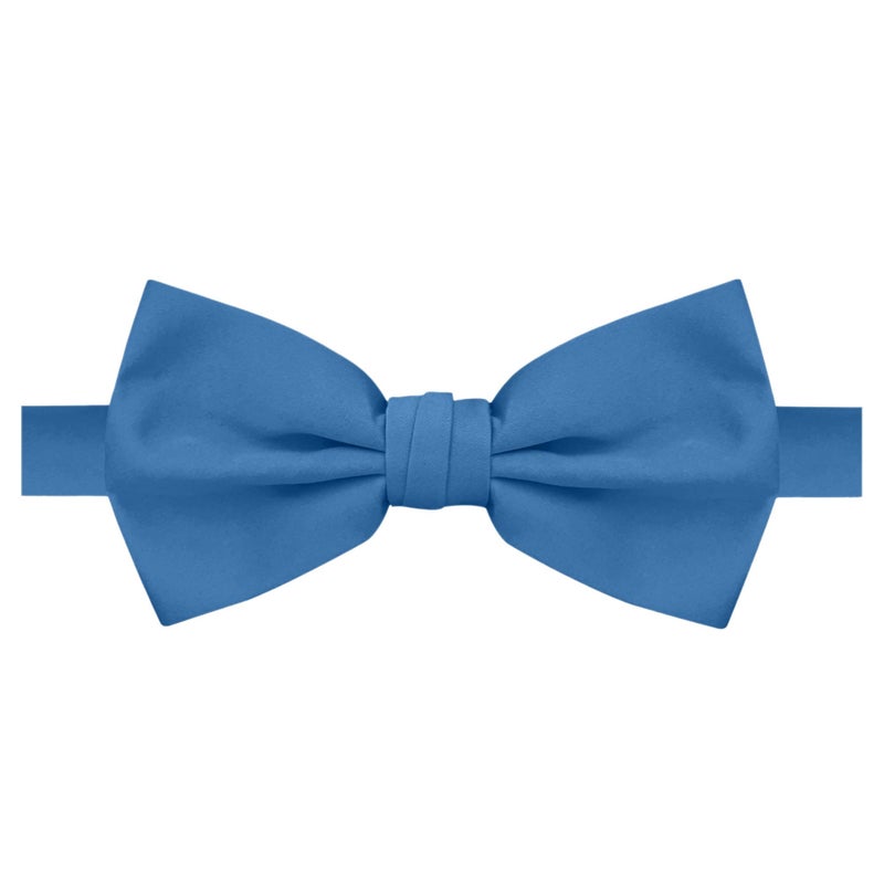 Jacob Alexander Men's Pretied Banded Adjustable Solid Color Bowtie - Ocean - Image 5